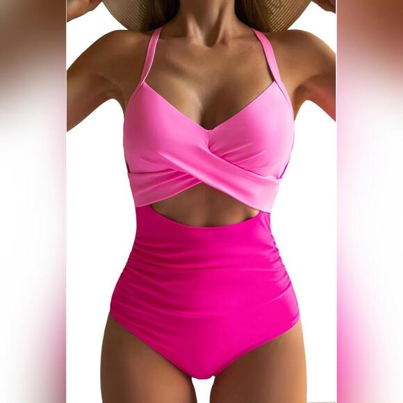 Eomenie Other - NWOT Eomenie One Piece Cutout High Waisted Wrap Tie Swimsuit. Large